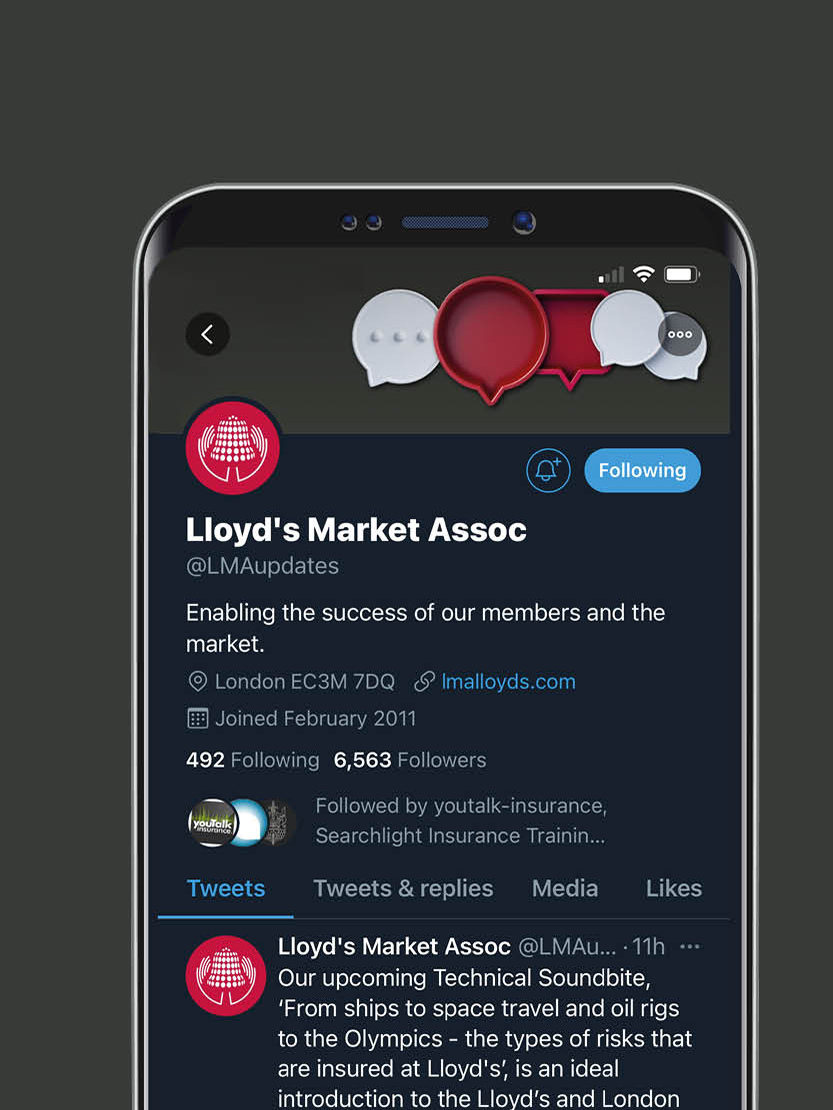 Lloyd's Market Association branding, Branding and design for insurance, social media branding